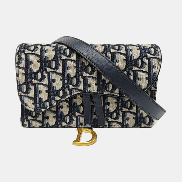 Saddle Mini Oblique Canvas Blue