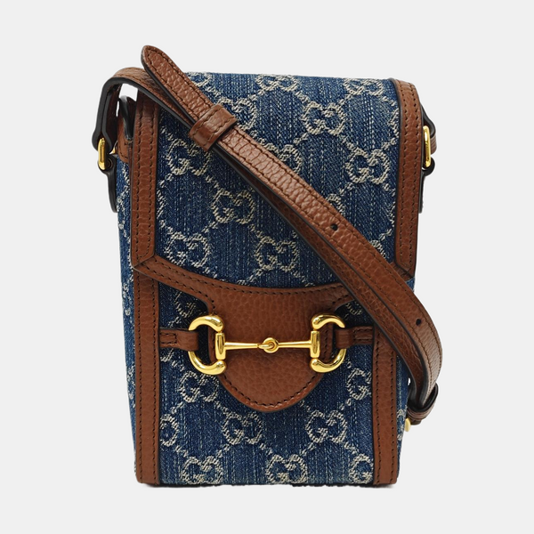 Horsebit 1955 Mini Monogram Denim Blue