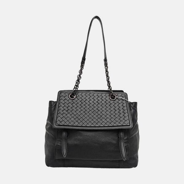 Lambskin Top Handle Bag Black