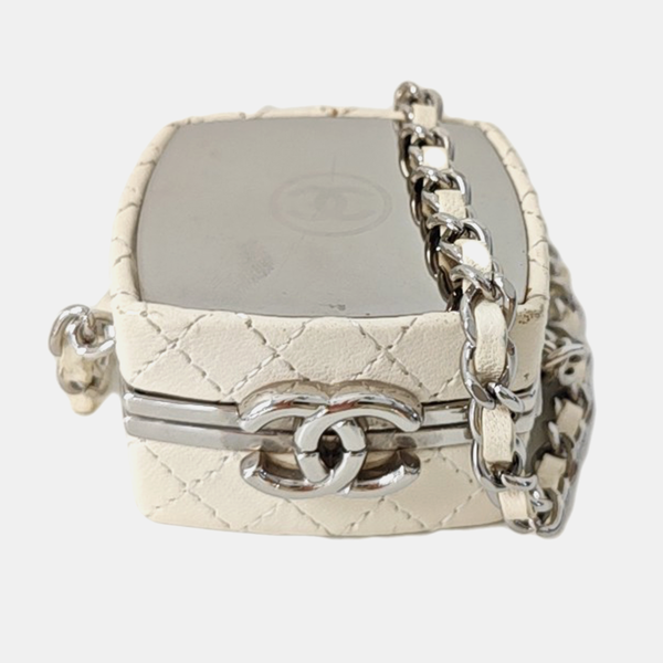 Quilted Lambskin Shoulder Bag White