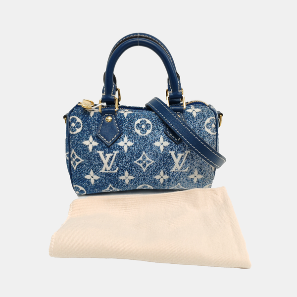 SPEEDY Nano Monogram Denim Azul