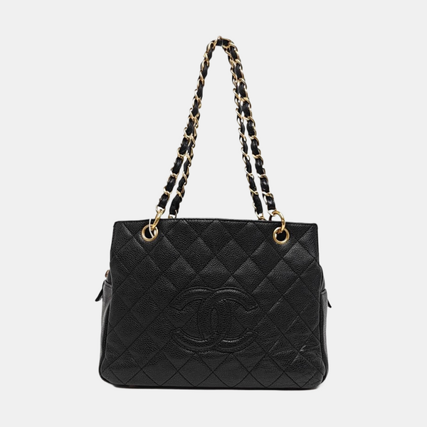 CHANEL PETITE Quilted Grained Calfskin Black