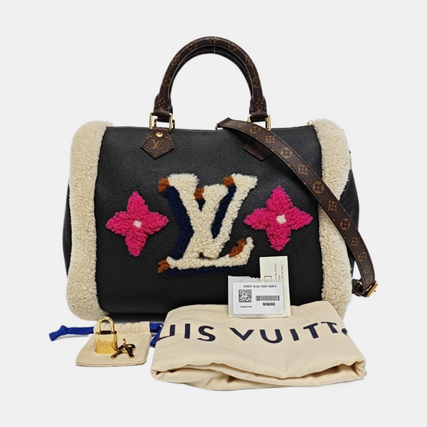 Authenticated pre-owned SPEEDY 30 Monogram Calfskin Black - Shoulder Bag at Looply