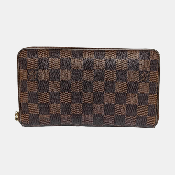 ZIPPY Damier Ebene Coated Canvas Brown Wallet