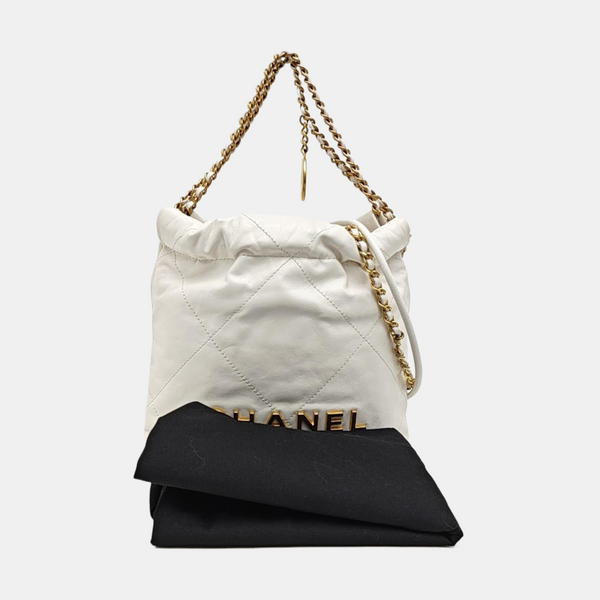 CHANEL 22 Mini Quilted Calfskin White