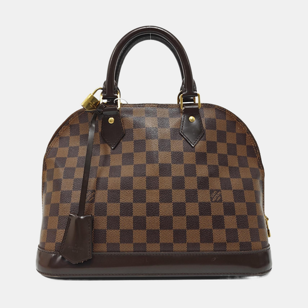 Authenticated pre-owned ALMA PM Damier Ebene Coated Canvas Brown - Top Handle Bag at Looply