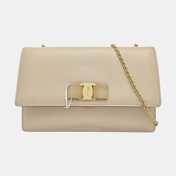 Calfskin Shoulder Bag Beige