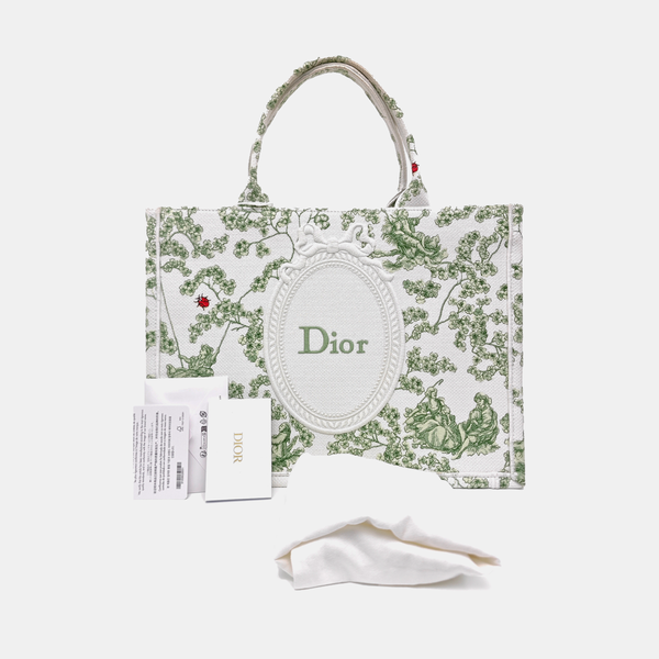 Book Tote Medium Fabric Green