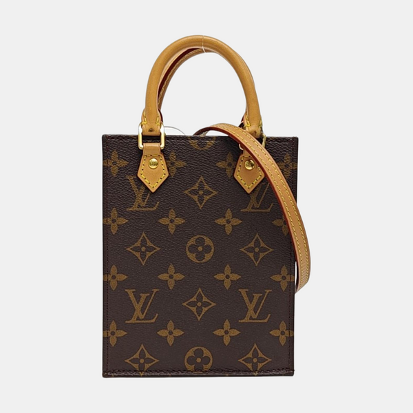 SAC PLAT Mini Monogram Coated Canvas Brown