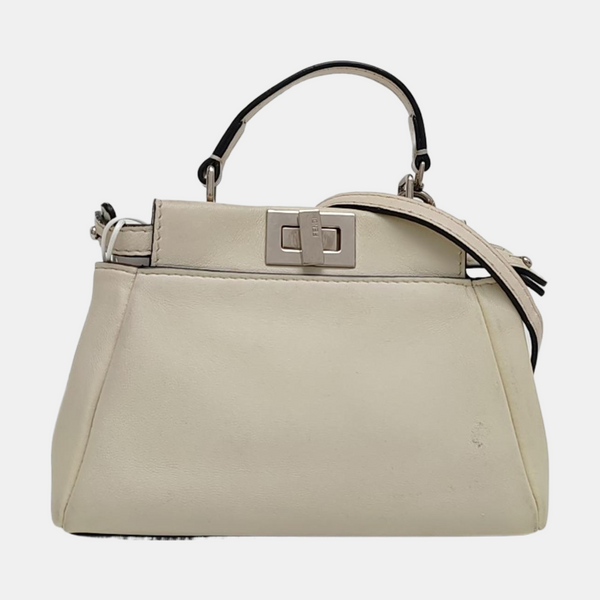 Authenticated pre-owned Peekaboo Mini Calfskin White - Tote Bag at Looply