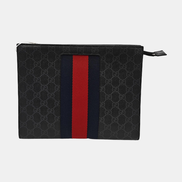 GG Supreme Monogram Coated Canvas Gray