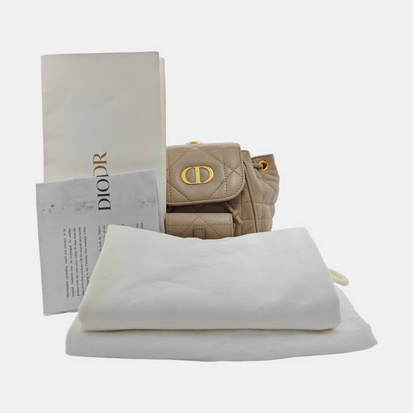 Dior Caro Cannage Lambskin Beige