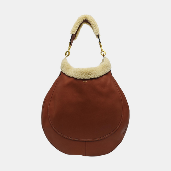 Calfskin Top Handle Bag Brown