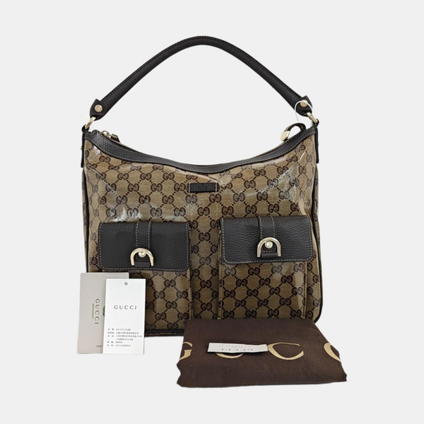 Monogram Coated Canvas Shoulder Bag Brown
