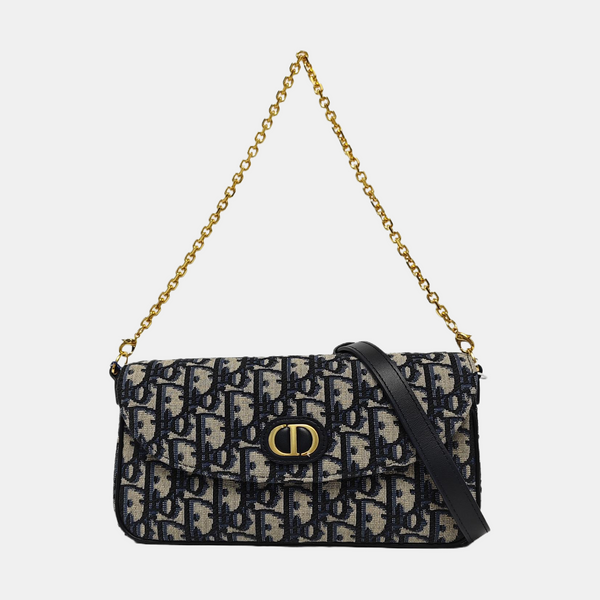 30 Montaigne Mini Oblique Canvas Blue