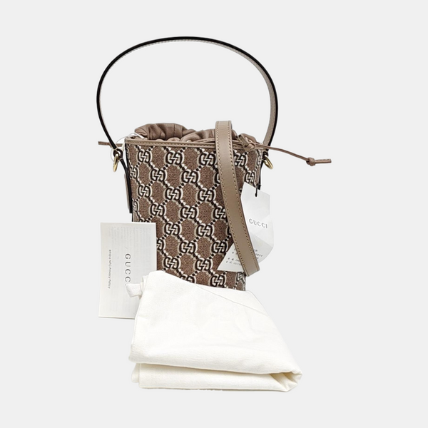 Monogram Canvas Bucket Bag Super Mini Gray