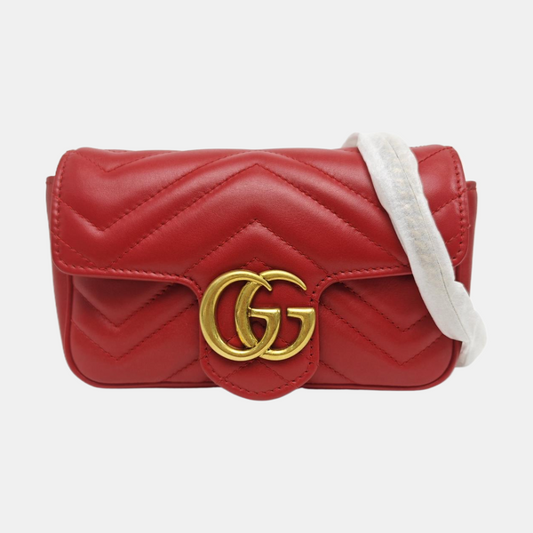 GG Marmont Mini Quilted Calfskin Red