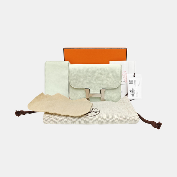 Constance Slim Epsom Green Wallet