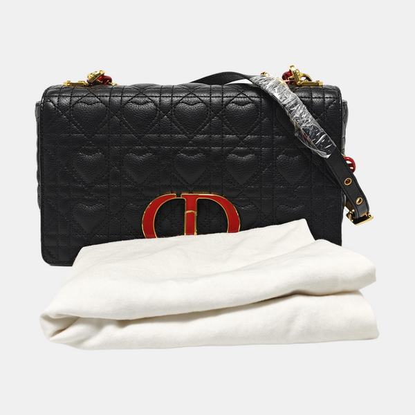 Dior Caro Medium Cannage Calfskin Black