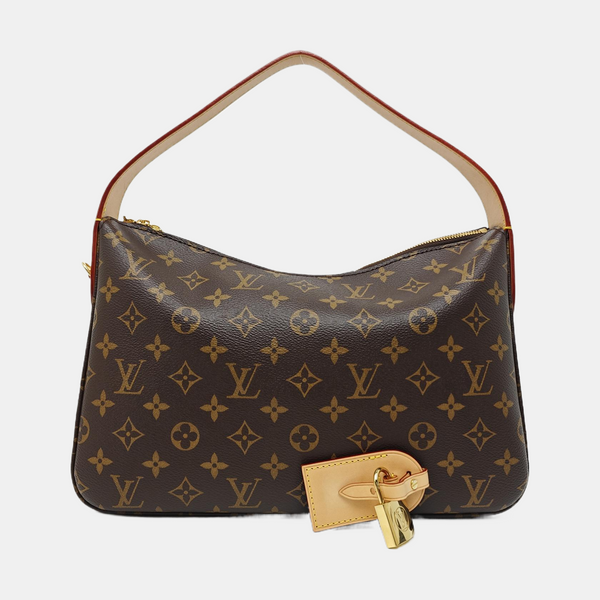Monogram Coated Canvas Top Handle Bag Brown