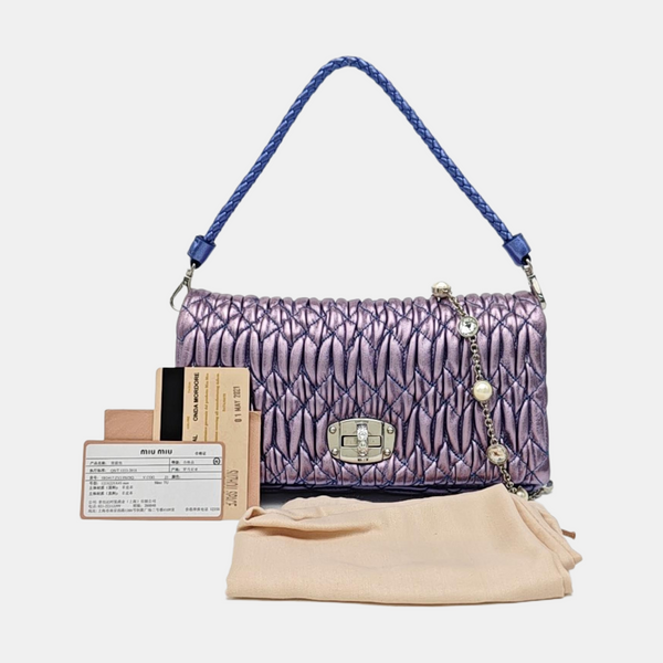 Crystal Quilted Lambskin Purple