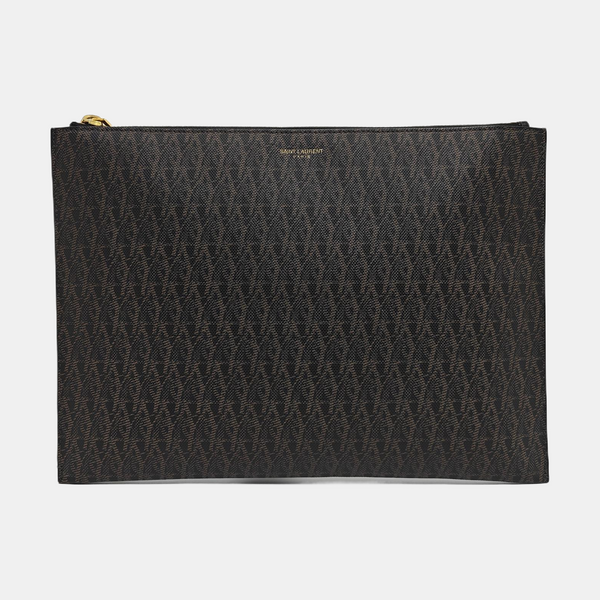 Coated Canvas Clutch Black
