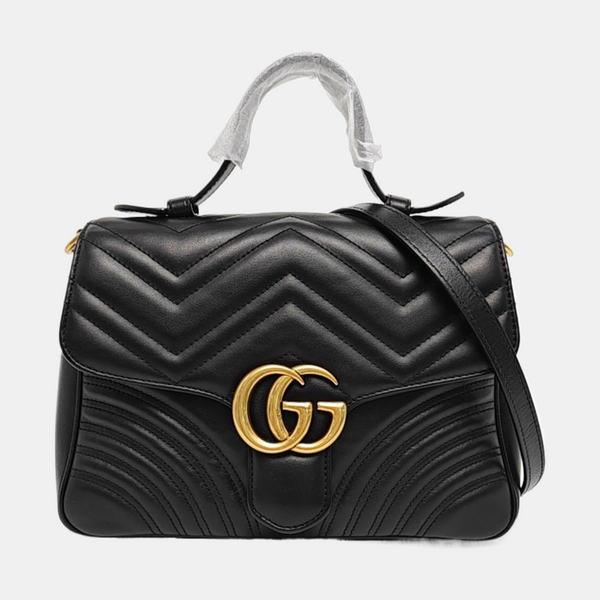 GG Marmont Medium Quilted Calfskin Black