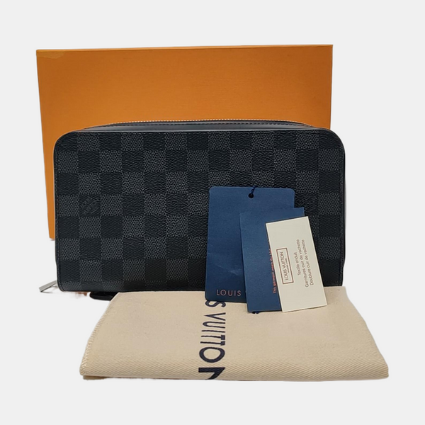 ZIPPY Extra Large Damier Graphite Coated Canvas Gray