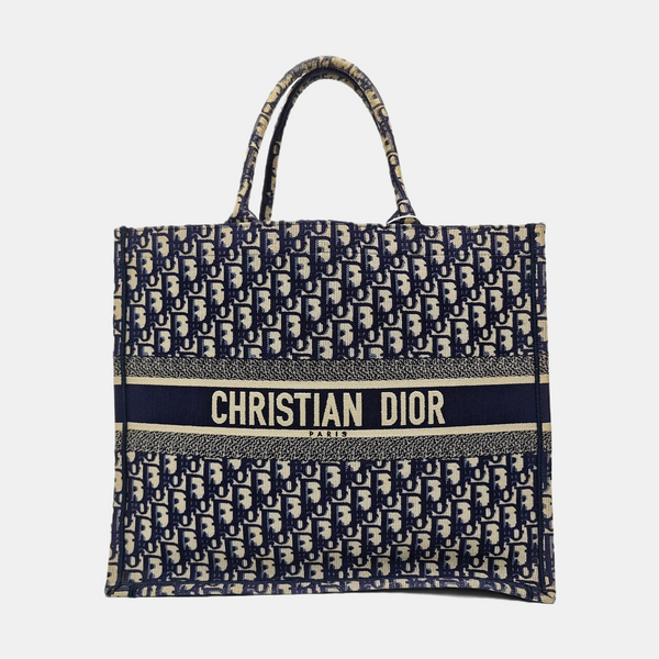 Book Tote Large Oblique Canvas Blue
