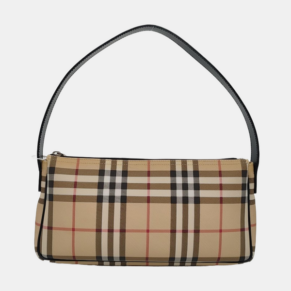 Coated Canvas Shoulder Bag Beige