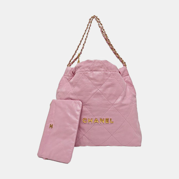 CHANEL 22 Medium Quilted Calfskin Pink