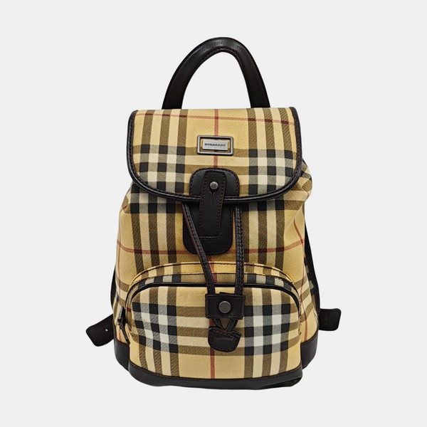 Coated Canvas Backpack Beige