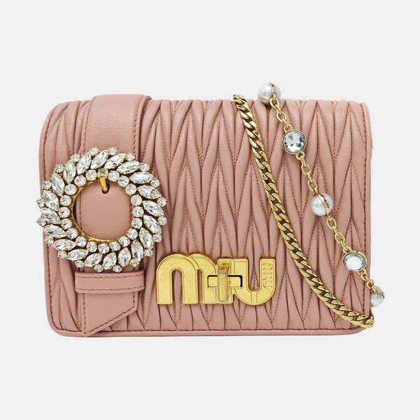 My Miu Quilted Lambskin Pink