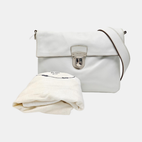 Calfskin Shoulder Bag White