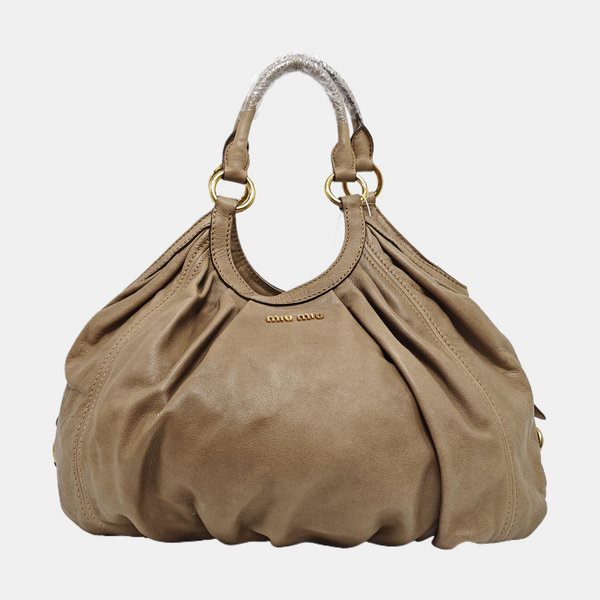 Calfskin Top Handle Bag Gray