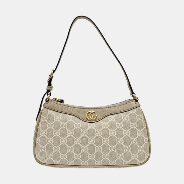 Ophidia Small Monogram Coated Canvas Beige