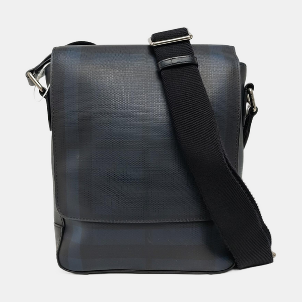Coated Canvas Crossbody Bag Black