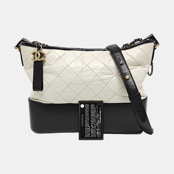 GABRIELLE Medium Quilted Calfskin White