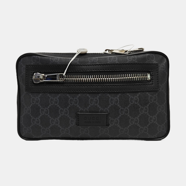GG Supreme Monogram Coated Canvas Gray