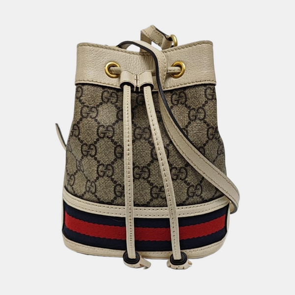 Ophidia Mini Monogram Coated Canvas Beige