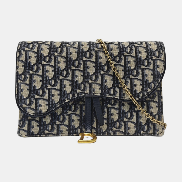 Saddle Mini Oblique Canvas Blue