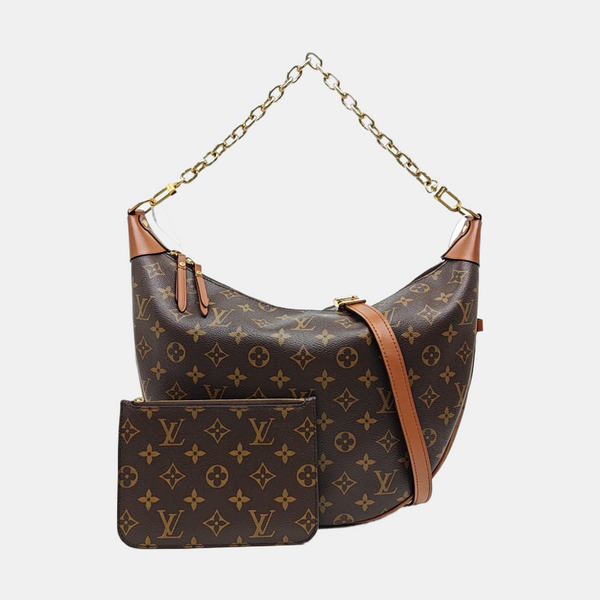 LOOP HOBO Monogram Coated Canvas Brown