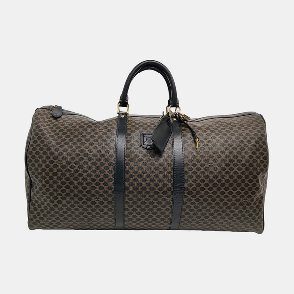 Coated Canvas Top Handle Bag Brown