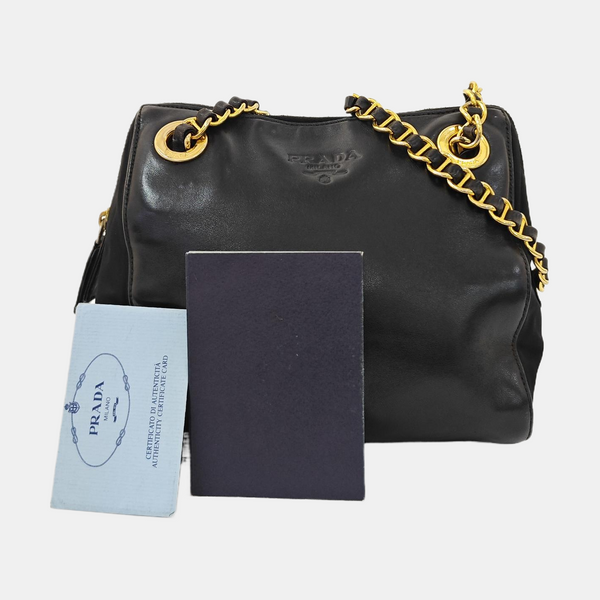 Calfskin Shoulder Bag Black