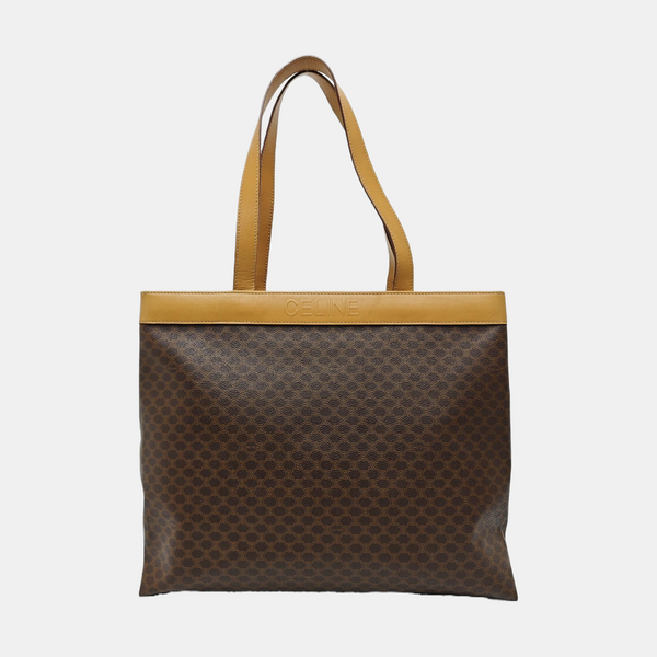 Coated Canvas Tote Bag Brown