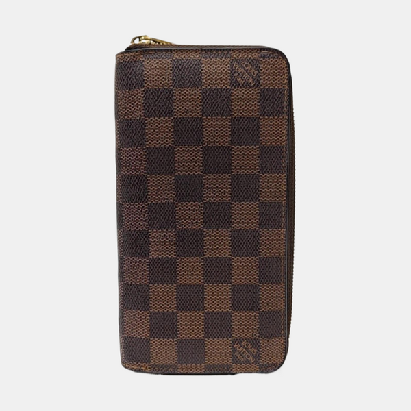 ZIPPY Damier Ebene Coated Canvas Brown Wallet