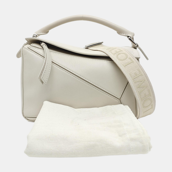Puzzle Small Calfskin White