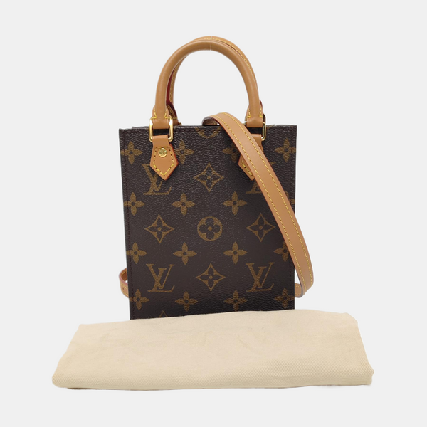 SAC PLAT Mini Monogram Coated Canvas Brown