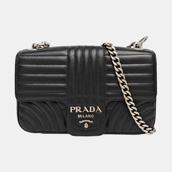 Diagramme Medium Quilted Calfskin Black