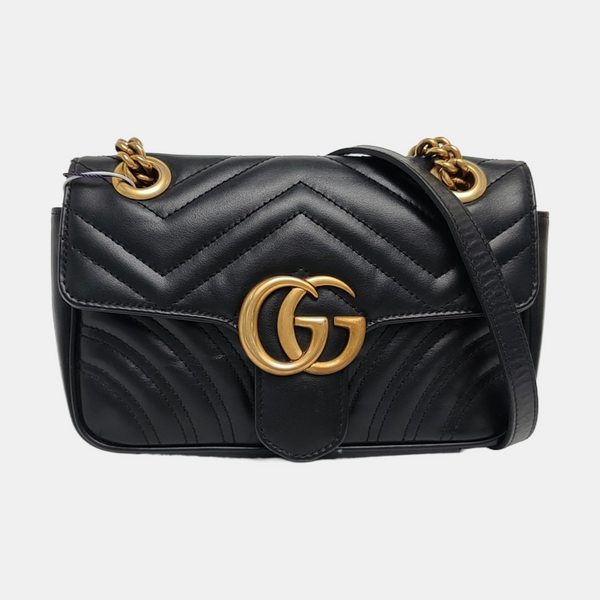 GG Marmont Small Quilted Calfskin Black